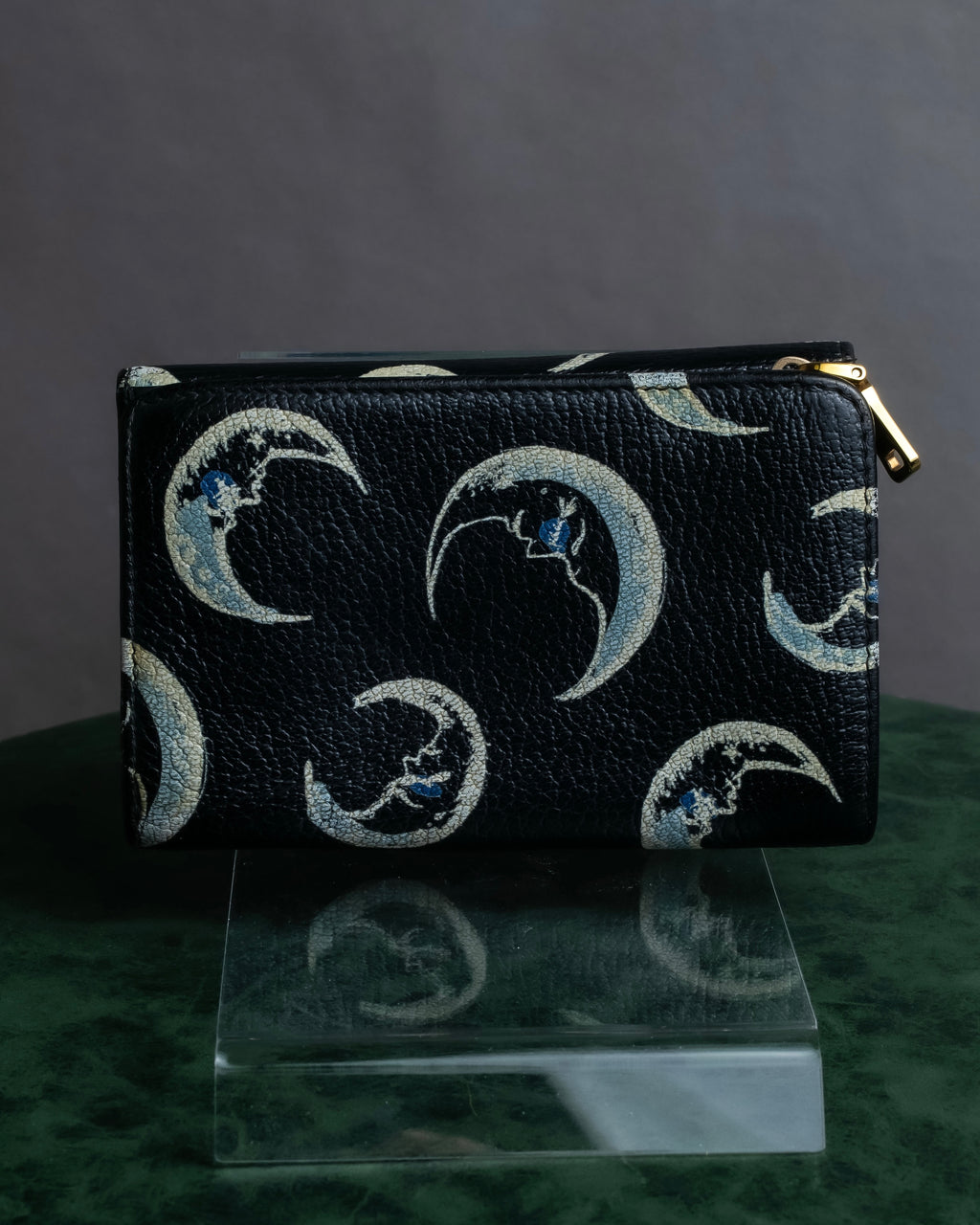 "MIU MIU" Crescent moon print compact wallet