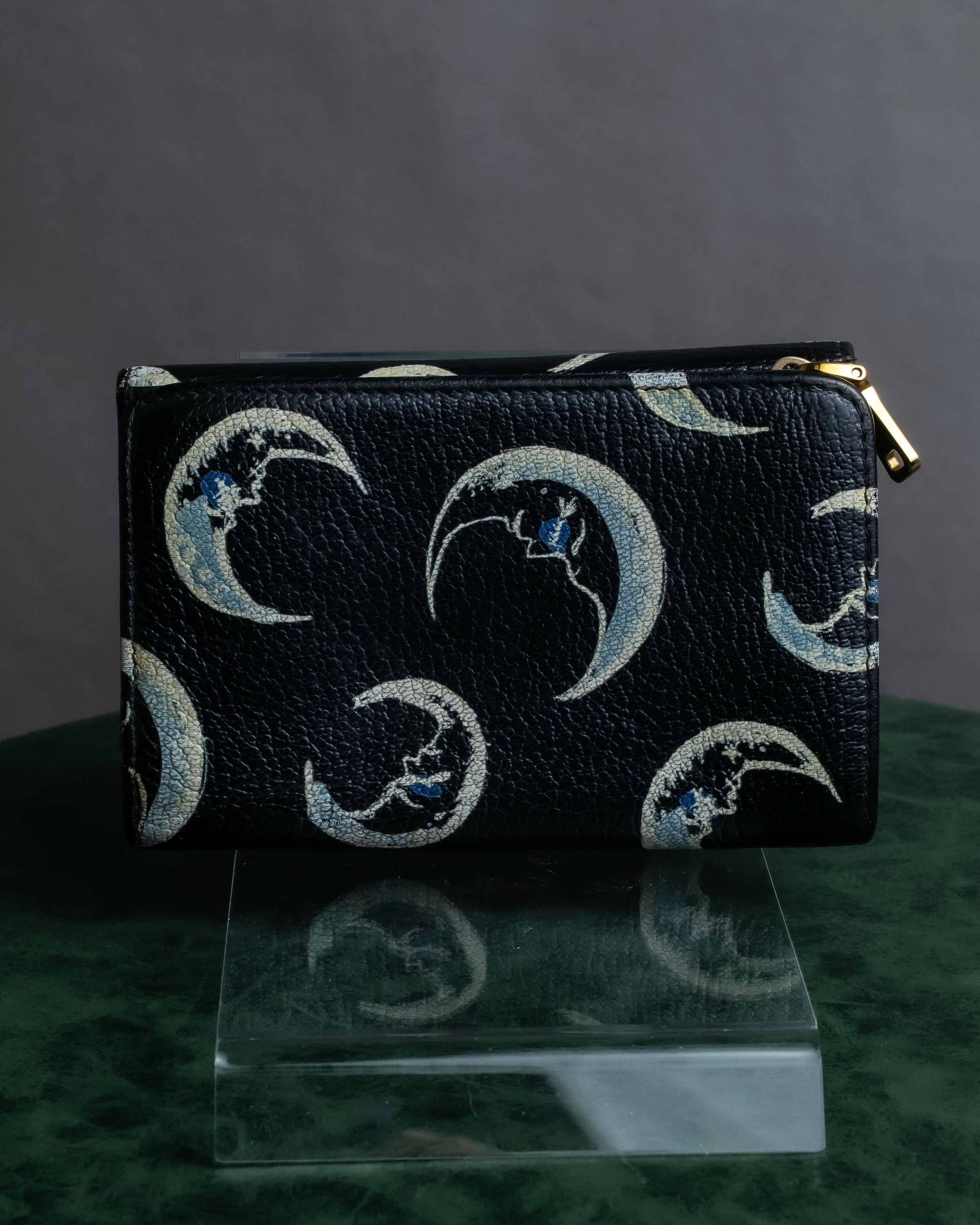 "MIU MIU" Crescent moon print compact wallet