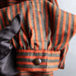 "Christian Dior" Striped＆bordered fly front collarless jacket