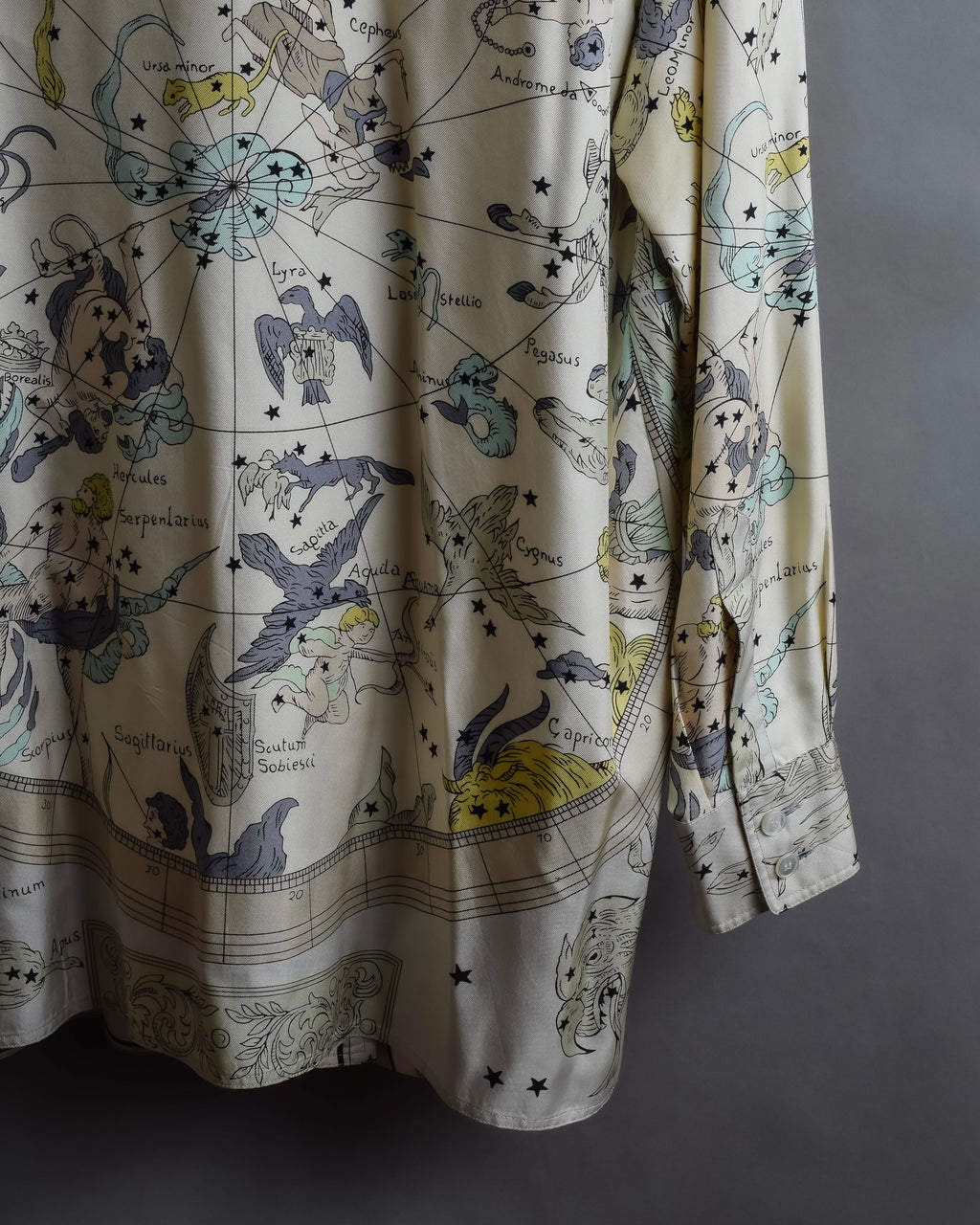 "HERMES" Margiela period Les Étoiles, Stars silk shirt