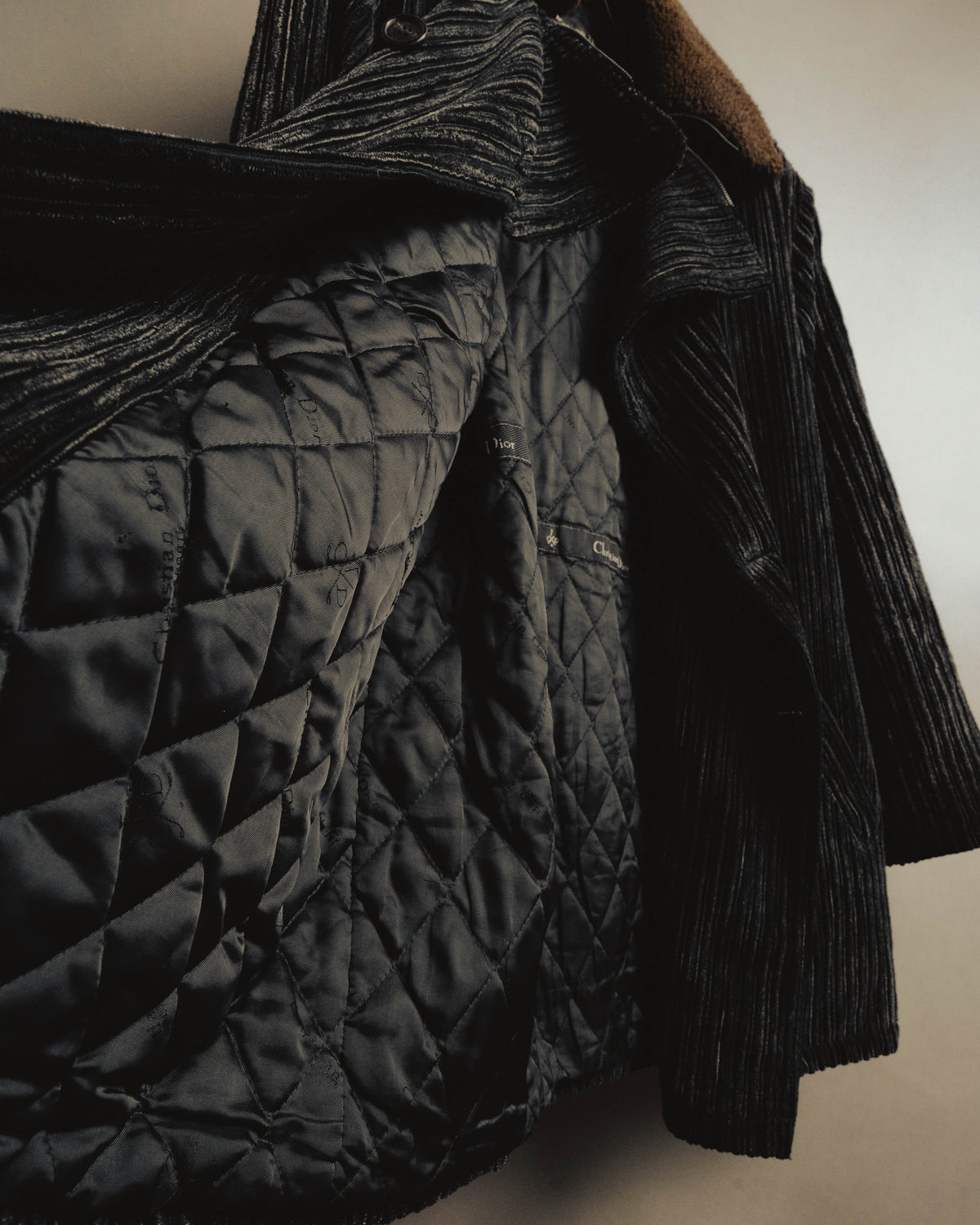 "Christian Dior" 80's-90's Classically tailored belted double-breasted coat