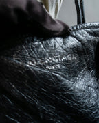 “Balenciaga”  navy cavas xs hand bag