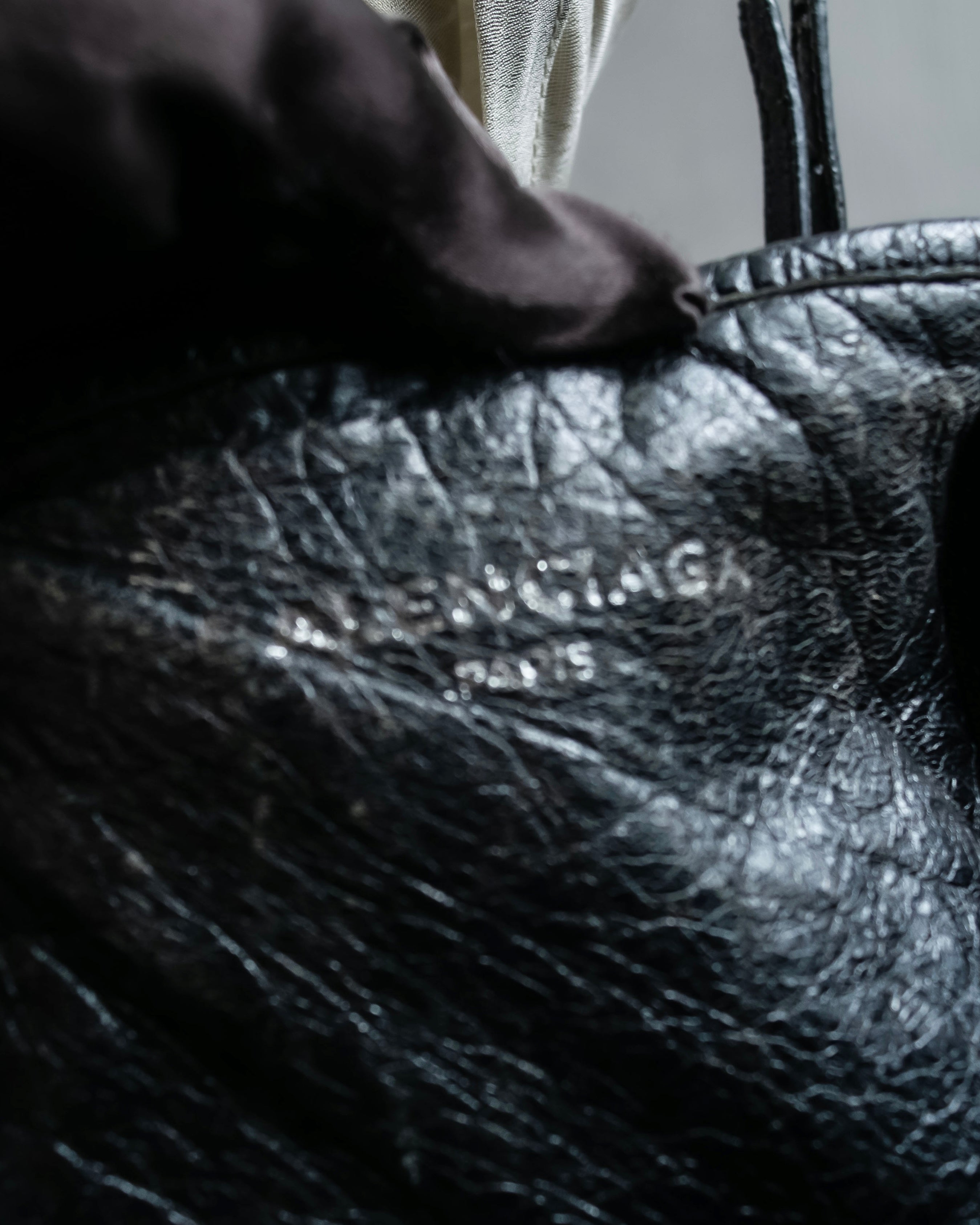 “Balenciaga”  navy cavas xs hand bag