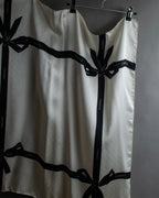 "CHANEL" Logo engraved ribbon motif design large scarf