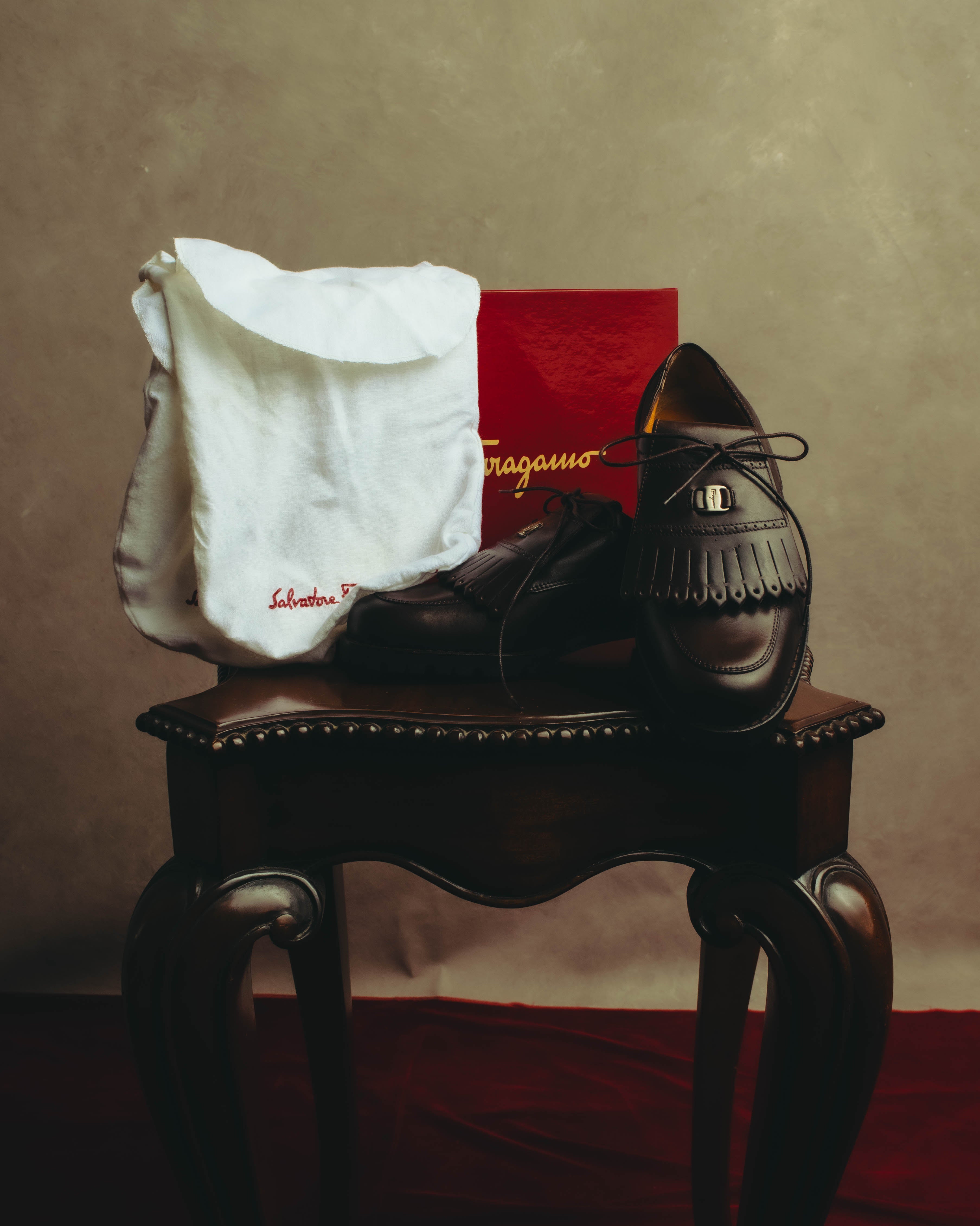 "Salvatore Ferragamo" 90's-00's Kiltie fringe leather derby shoes