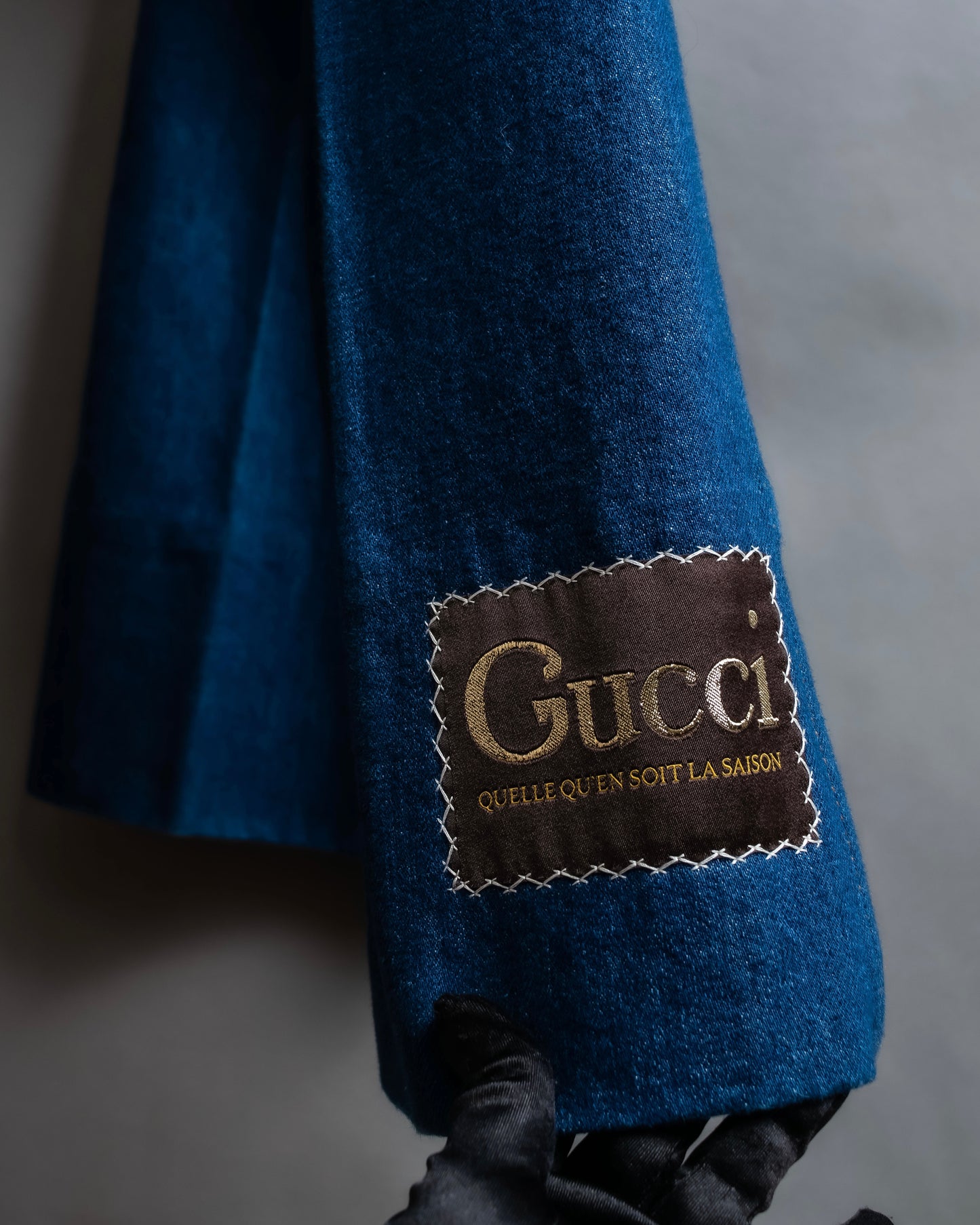 "GUCCI" Logo lapel design one wash flare denim