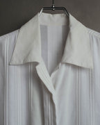-SPECIAL- “Christian Dior” 90’s-00’s pleated bib dress shirt