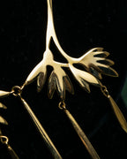 "Christian Dior" Branched leaf motif gold necklace