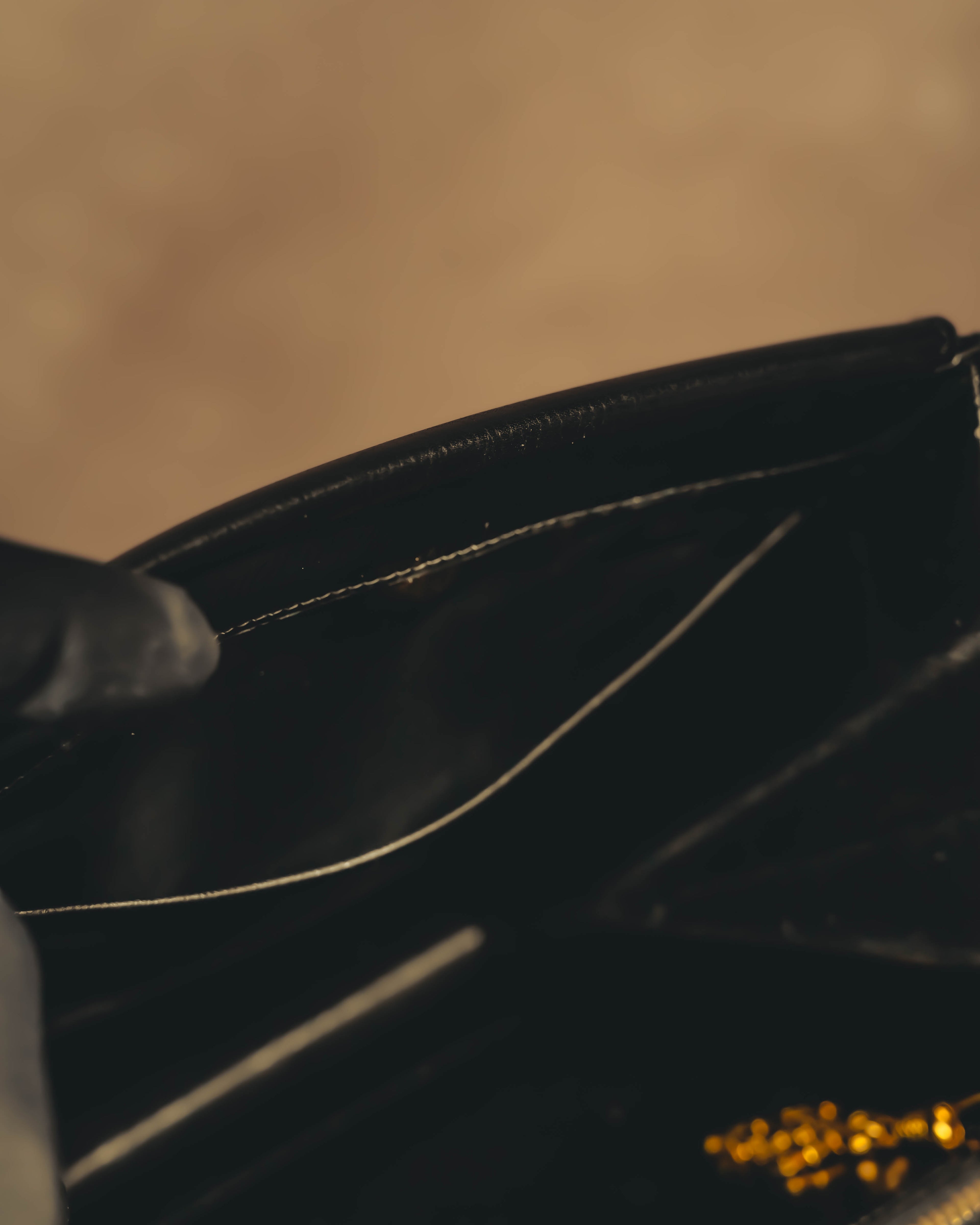 "GUCCI" 70's-80's Structured leather shoulder bag