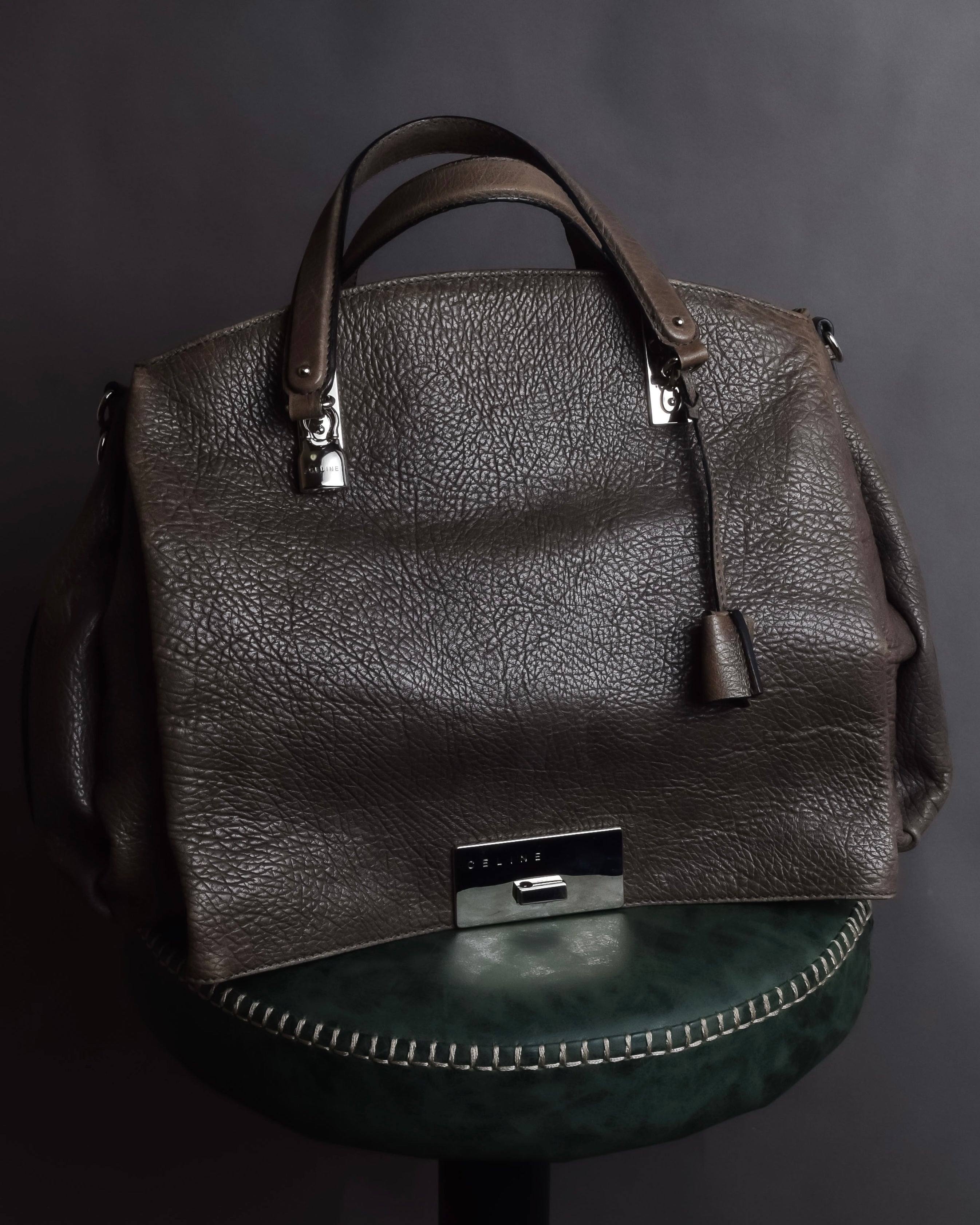 "CELINE" Softly structured leather city bag
