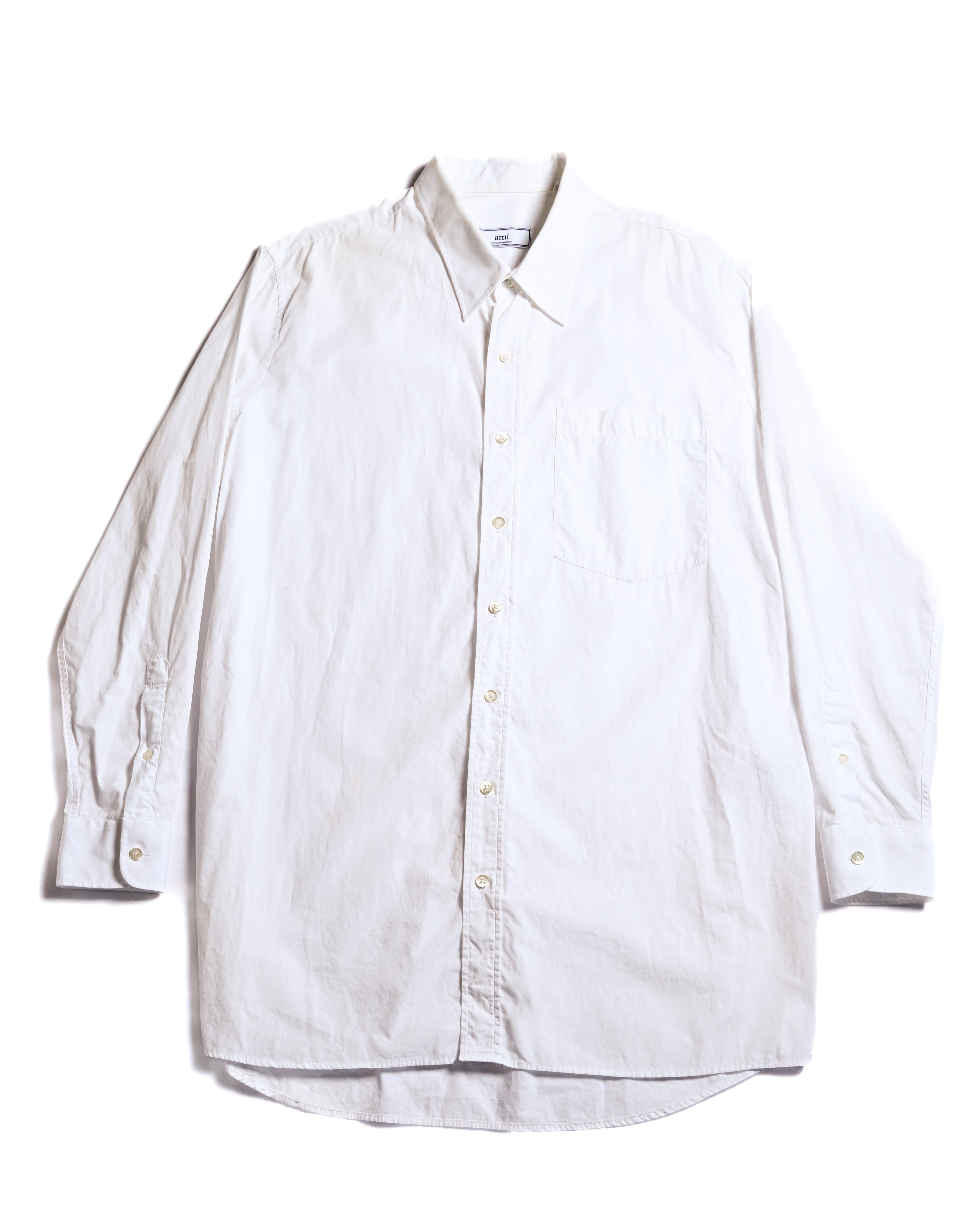 Ami alexandre mattiussi/ Oversized Long Dress Shirt White