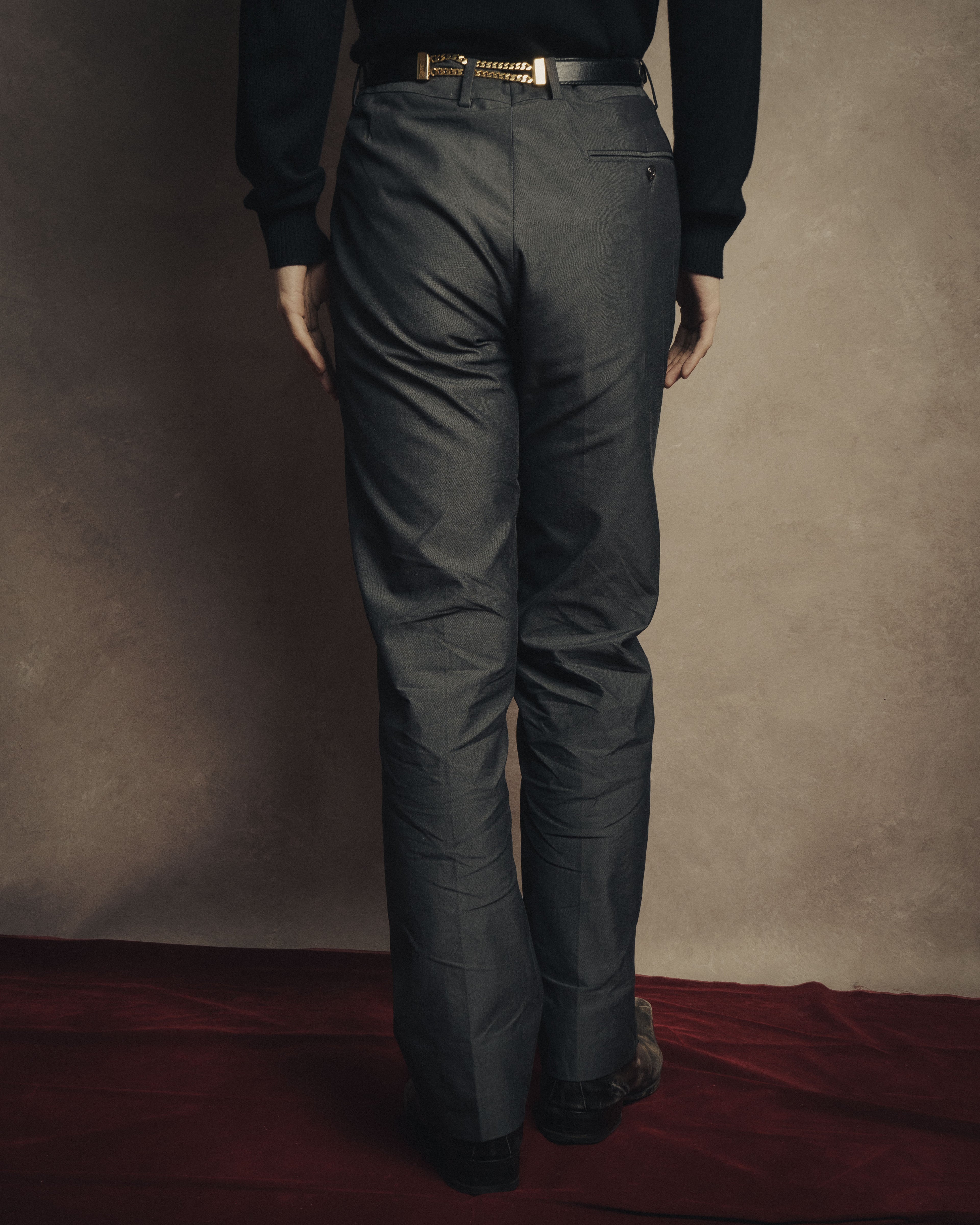 -SPECIAL- “HERMÈS” 1998-00’s Leather trimmed tailored trousers