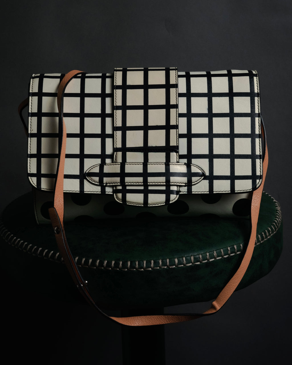 “michino PARIS” 2010’s Graphic pattern salut shoulder bag