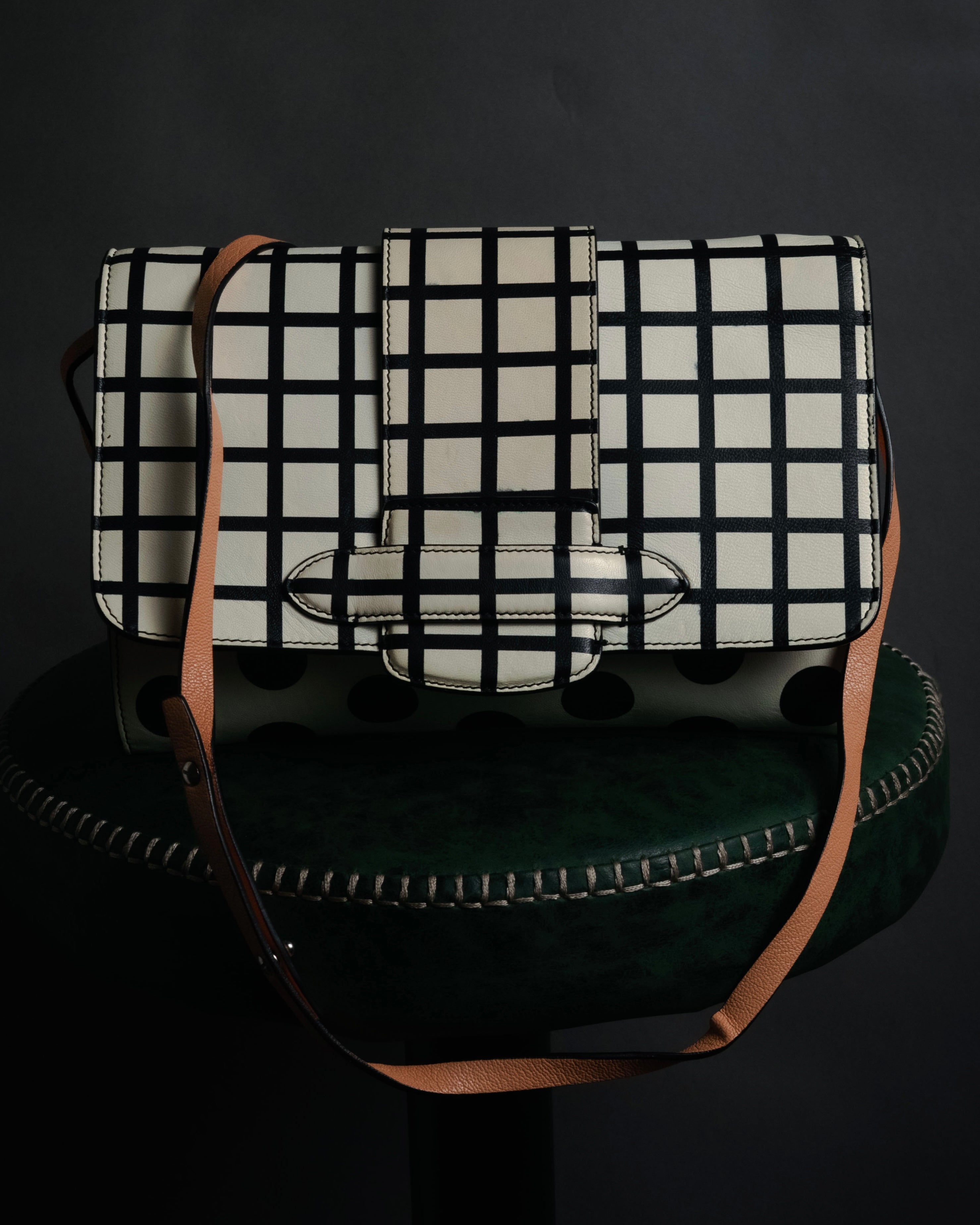 “michino PARIS” 2010’s Graphic pattern salut shoulder bag