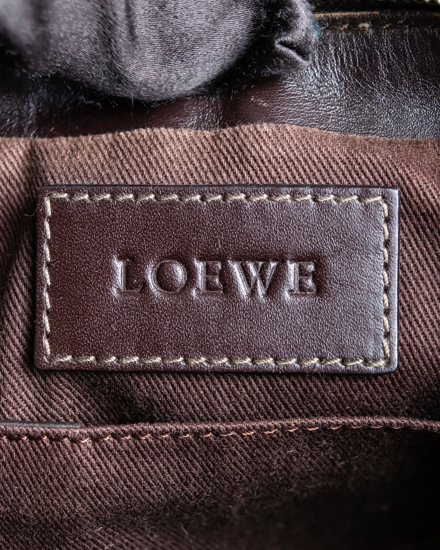 "LOEWE" Repeated anagram pattern outside pocket detail hobo bag