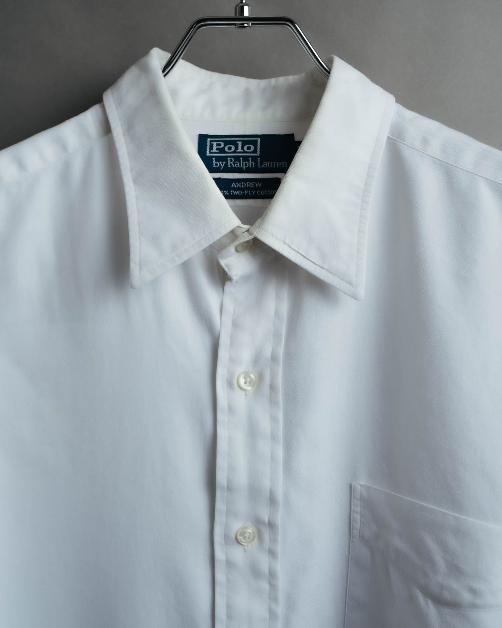 -MOOD MILLÉSIMES-
90’s-00’s andrew two-ply cotton white shirt by “Polo Ralph Lauren”