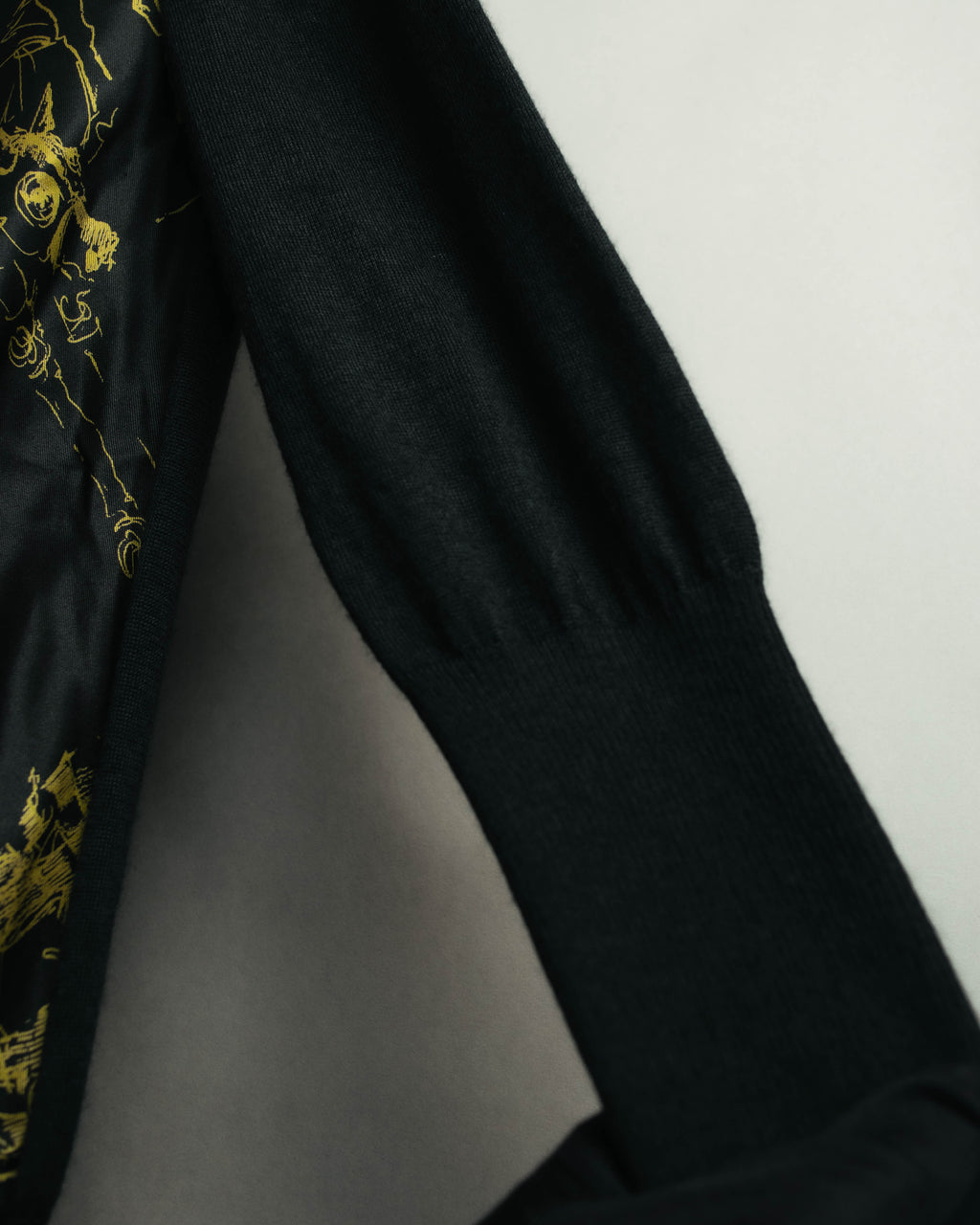 "Hermès" 00's Horse sketch print silk-paneled cashmere blend knit sweater