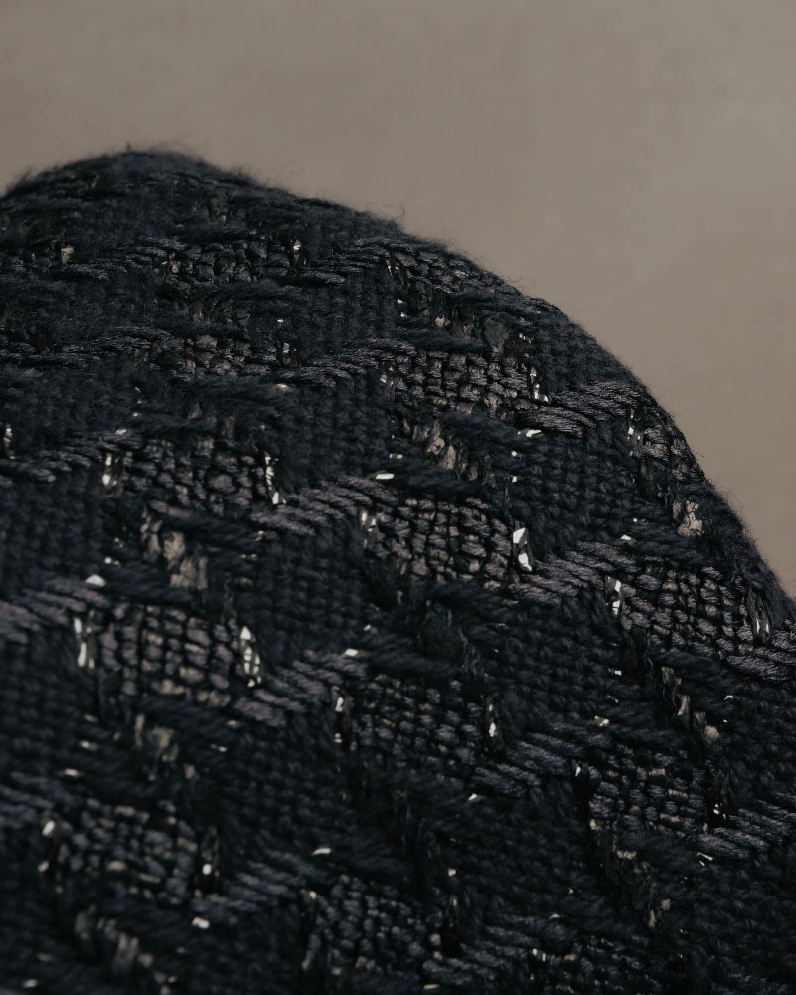 -SPECIAL- “CHANEL” 05Spring black tweed fringe necktie