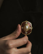 Broche de perlas esmaltadas en azul real de los años 80-90 de BURBERRYS