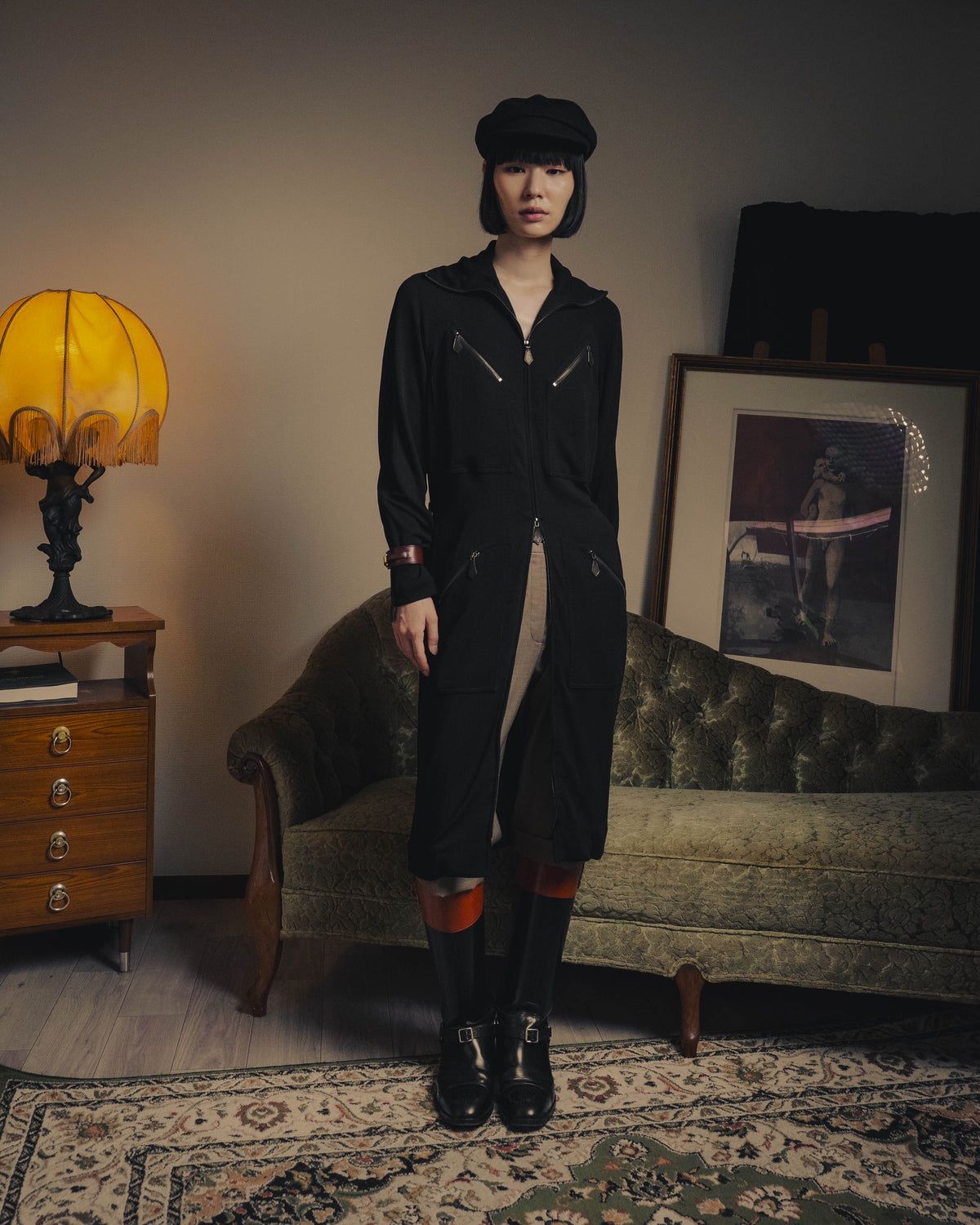 -SPECIAL- “HERMÈS” 00’s Jean Paul Gaultier era belted four-zip long cardigan
