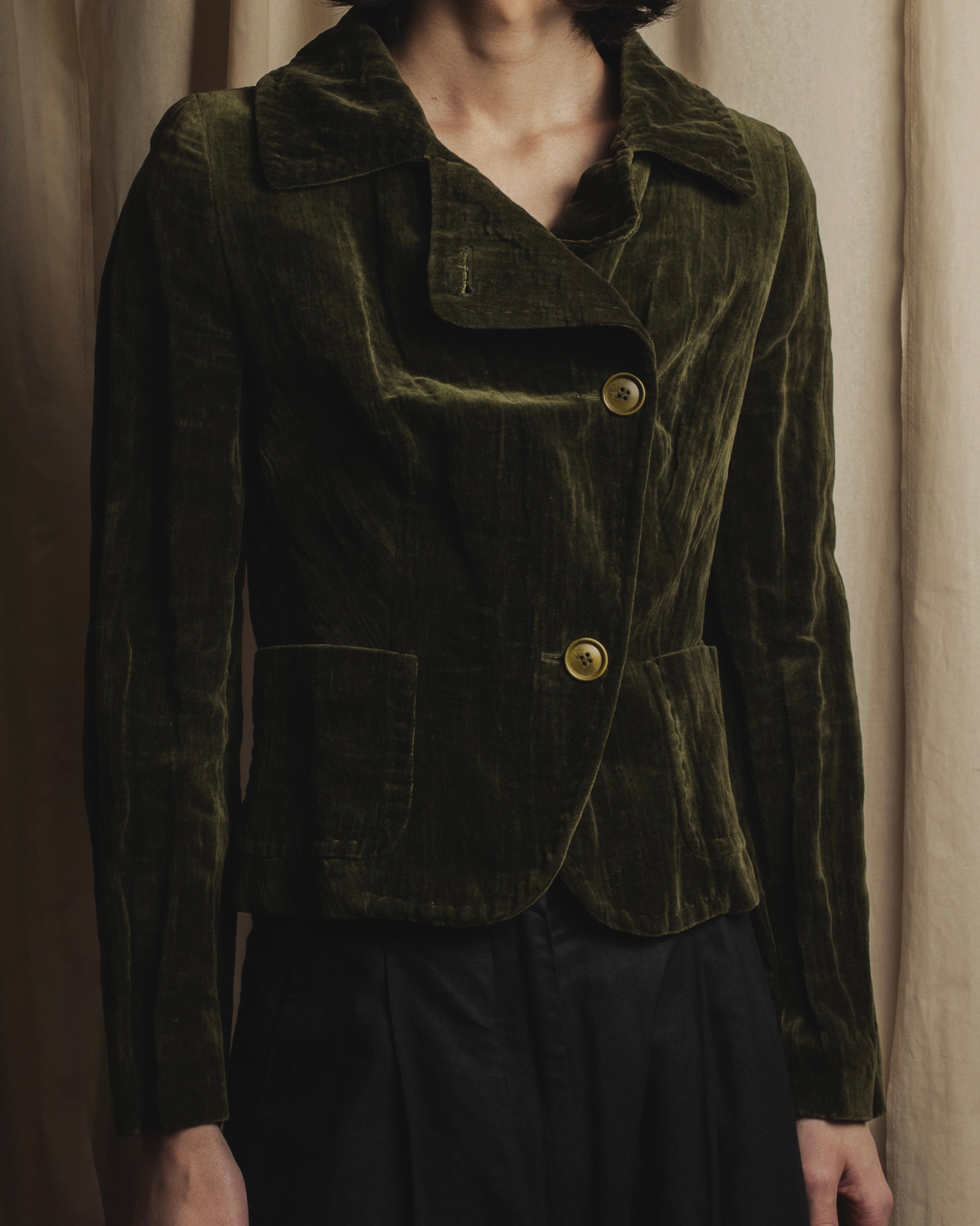 “Max Mara” 90’s-00’s metallic velour jacket