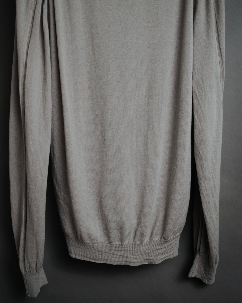 “HERMES” 2000’s Lambskin trimmed high gauge wool cardigan