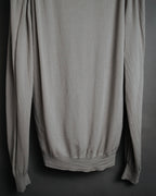 “HERMES” 2000’s Lambskin trimmed high gauge wool cardigan