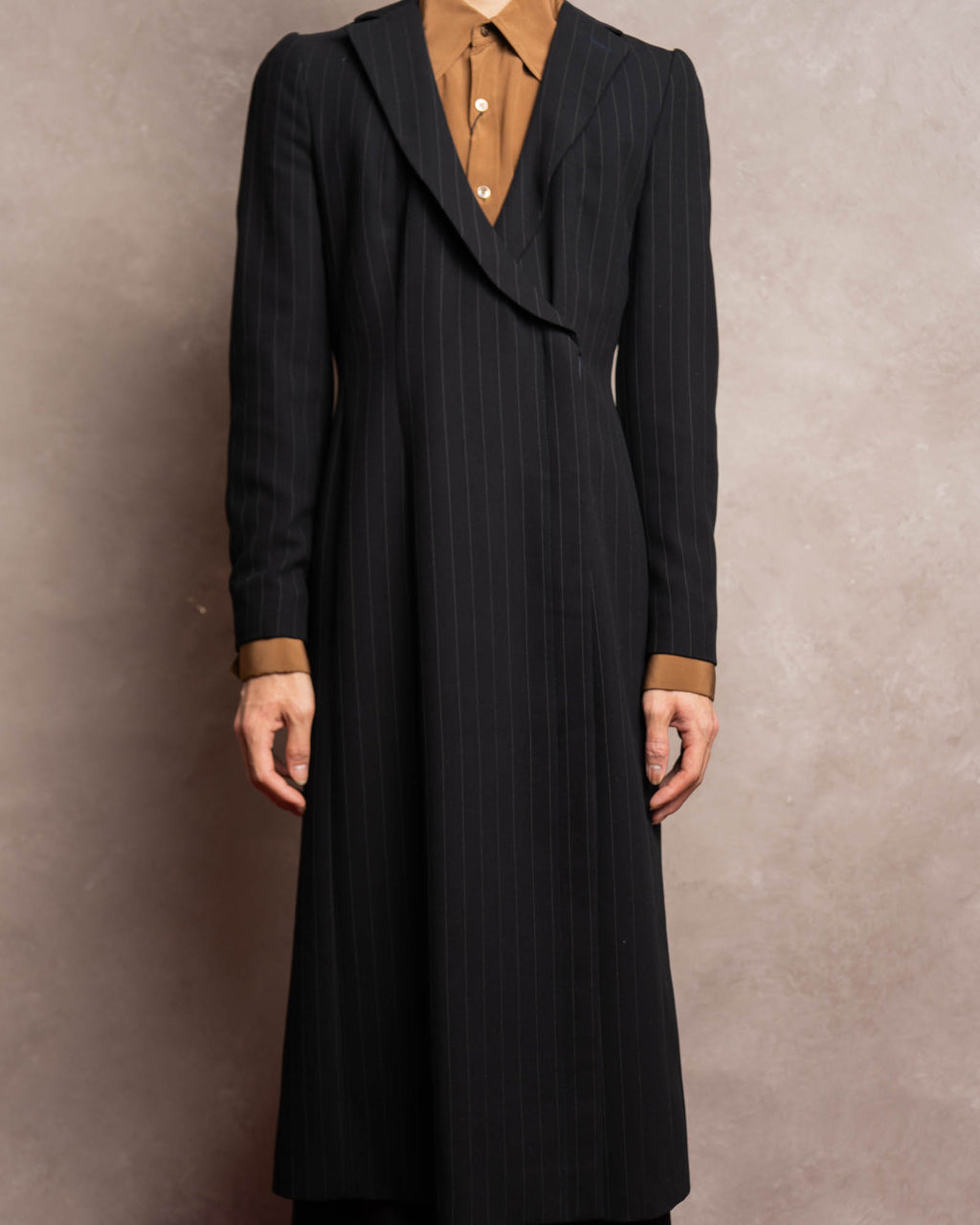 –SPECIAL– "GIORGIO ARMANI"
90’s Borgonuovo 21 pinstripe fly front long coat