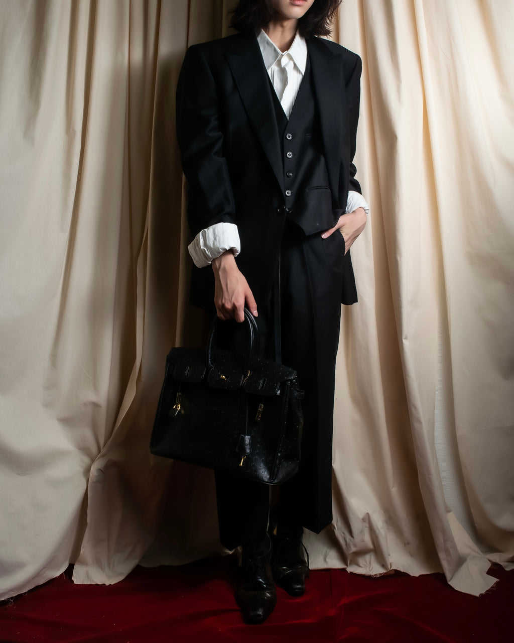 "BURBERRYS" Mohair mix classical tailored three-piece suit