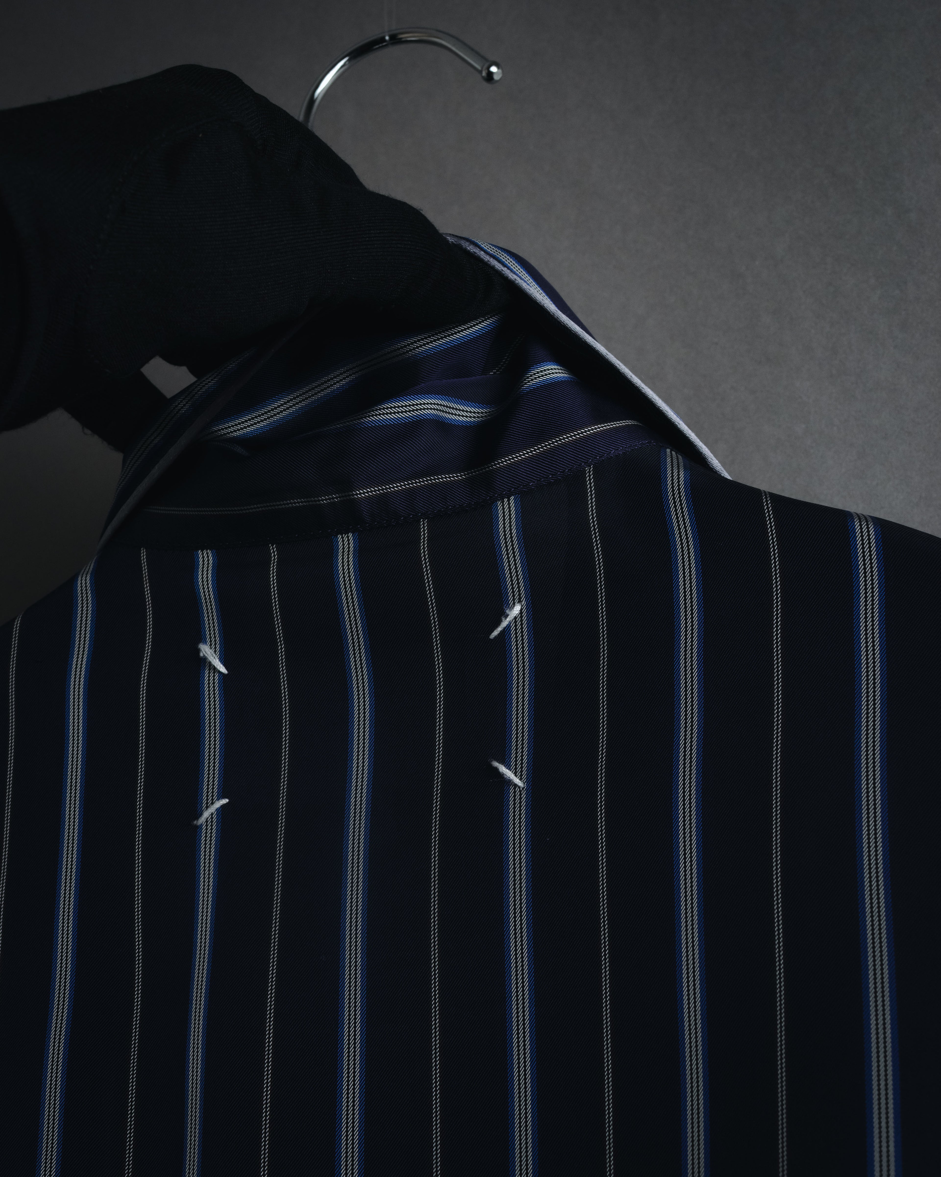 "Maison Margiela" 2021AW piped striped lounge shirt