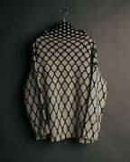 "VALENTINO" 20's Oversized diamond jacquard turtleneck knit sweater