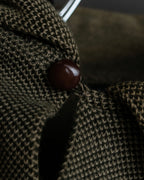 "Vintage herringbone long sleeve polo shirt"