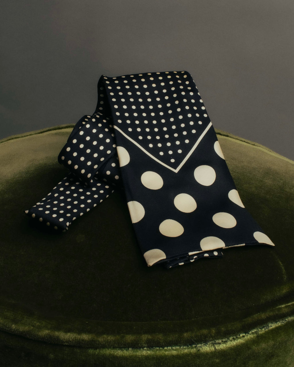 "Jean Paul Gaultier Paris" 90's-00's Graphic dotted silk neck scarf