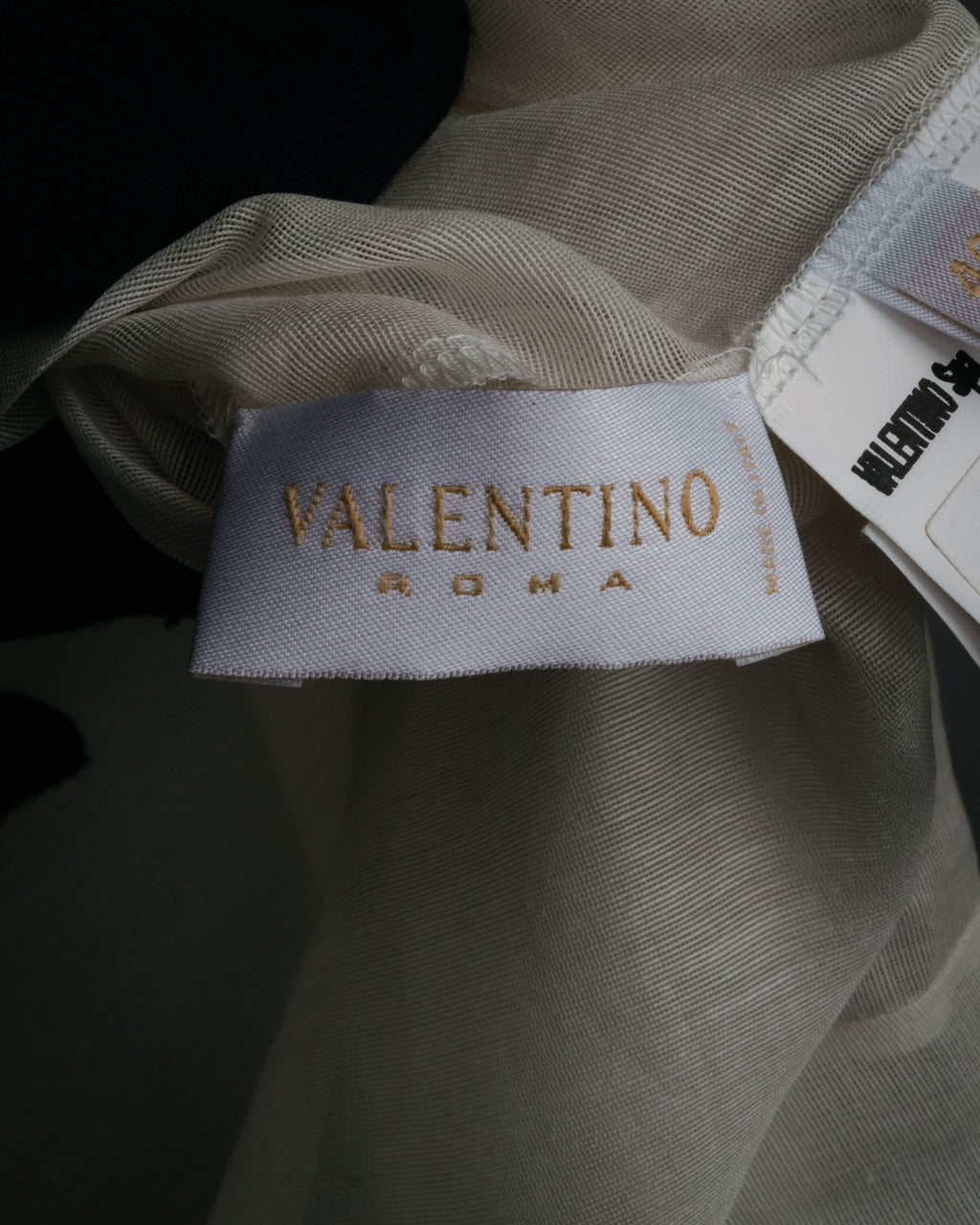 -SPECIAL- “VALENTINO ROMA” 2000’s sheer bow tie ruffled blouse