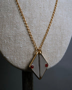 "BALENCIAGA" Red cabochon symmetrical design necklace