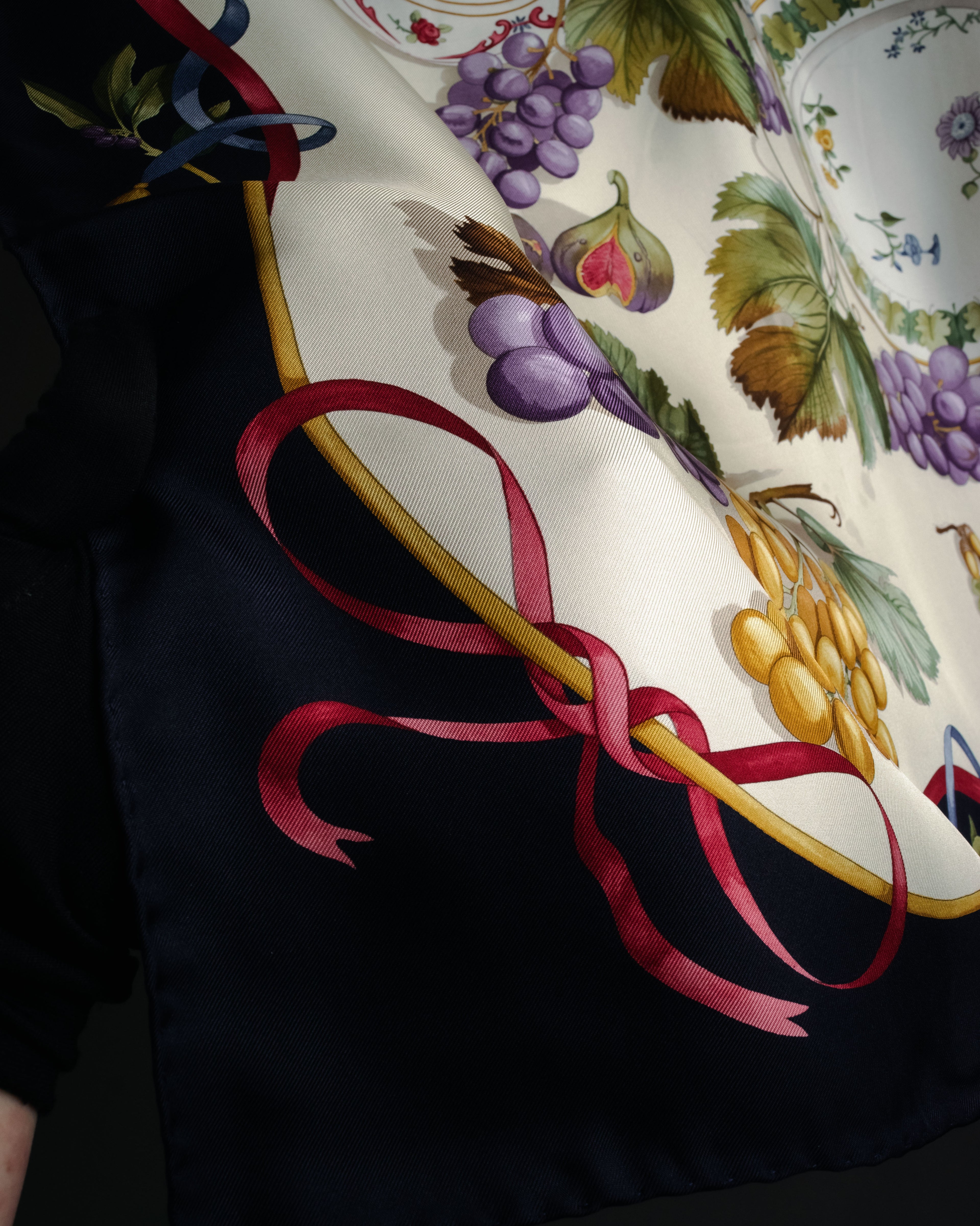 “Salvatore Ferragamo” 90’s Harvest still life silk scarf