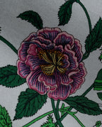 "GUCCI" 80's Flora motif vintage silk scarf