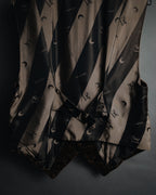 "LUNA MATTINO" 90’s Crushed velvet pointed hem vest