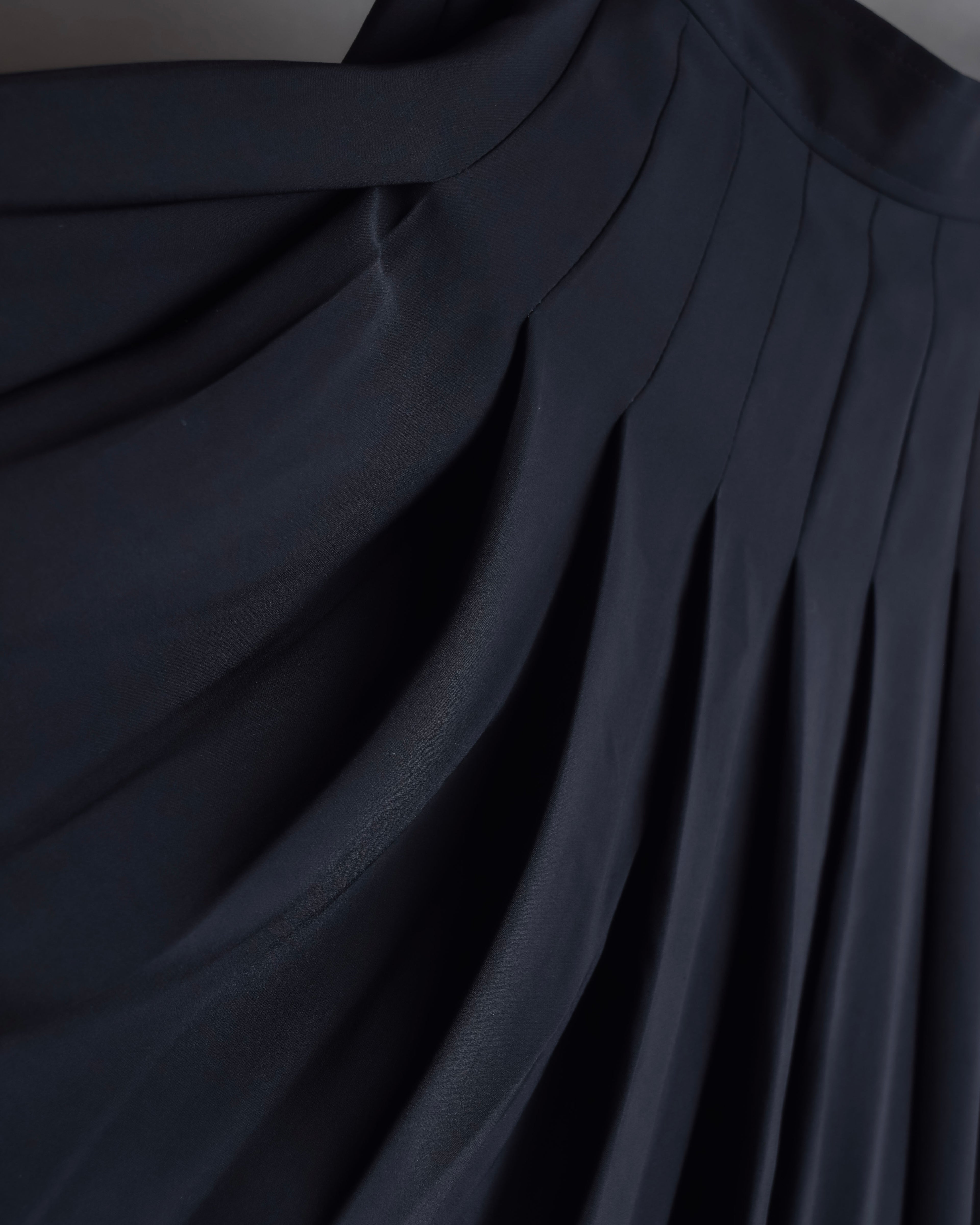 "Chloe" Fold-in pleats maxi length skirt