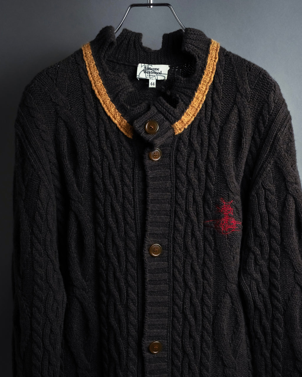 "Vivienne Westwood" Orb logo engraved cable knit cardigan
