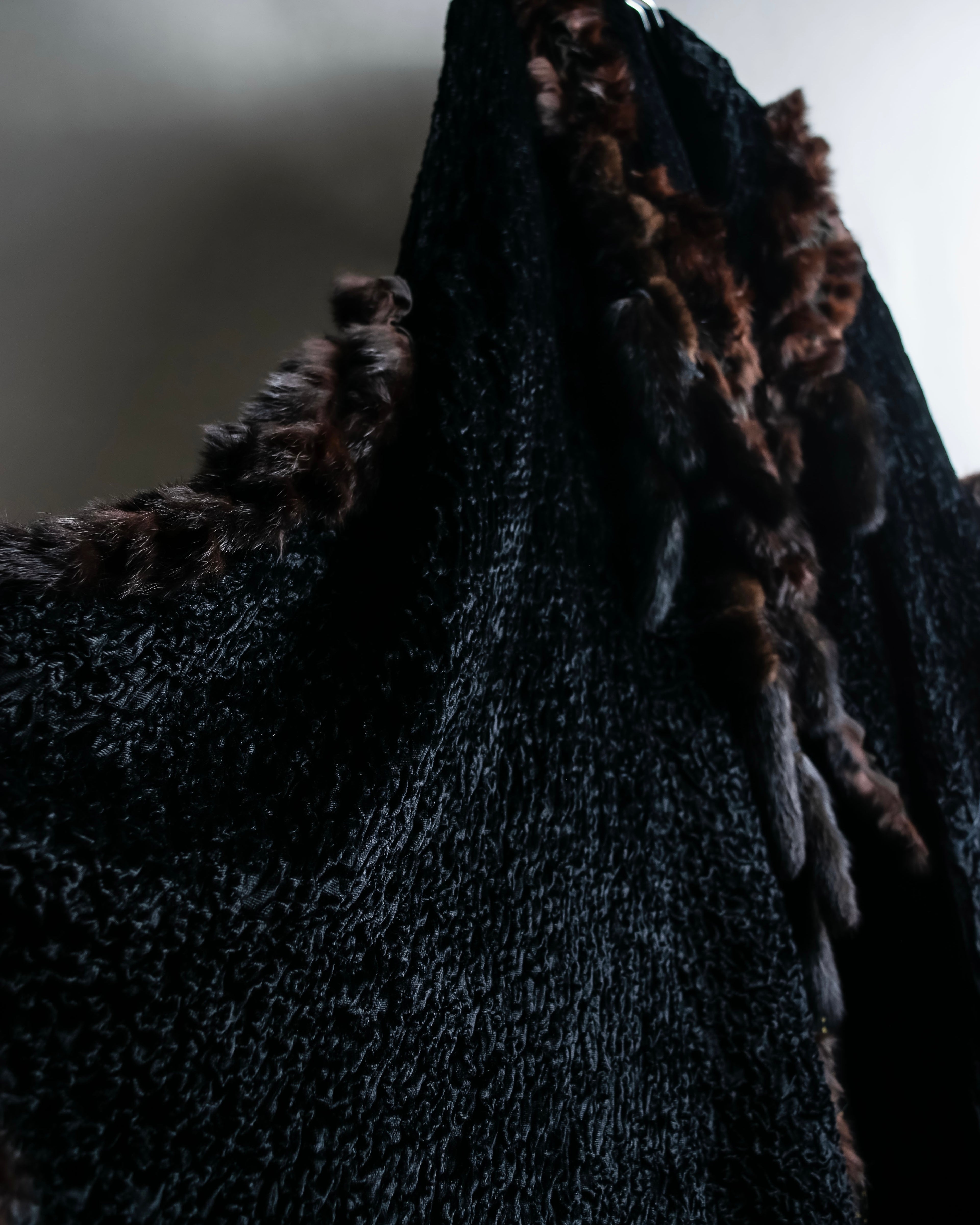 "FENDI" 1970's oversized astrakhan fur coat