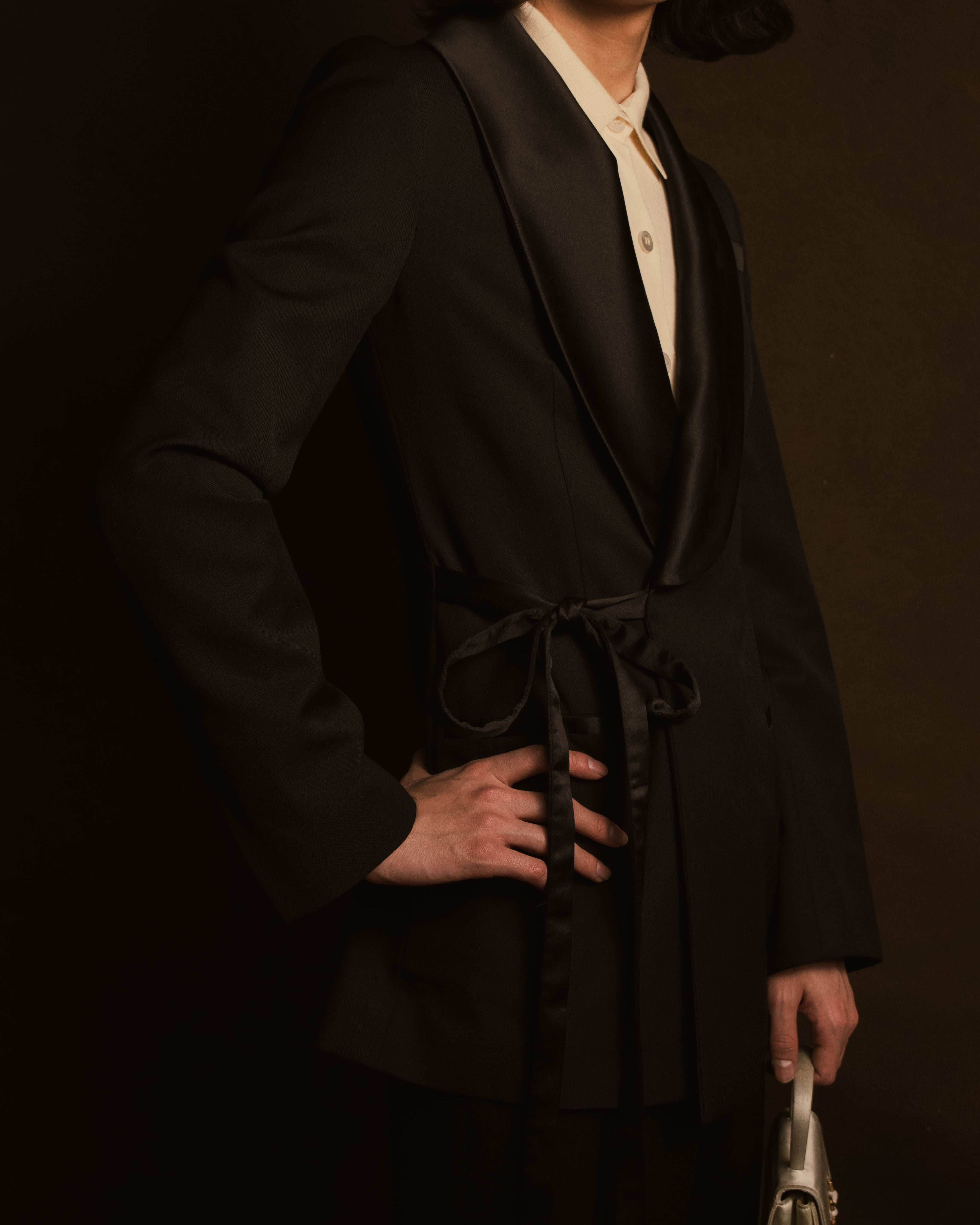 –SPECIAL– "LOEWE"2010’s-20’s wrap-front shawl collar tuxedo jacket