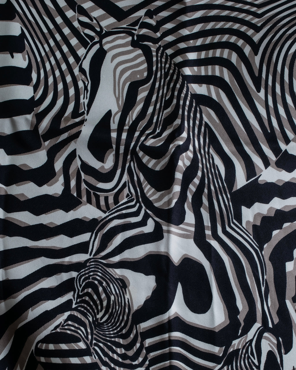 "HERMES" Zebra abstract print Carre 90 silk scarf