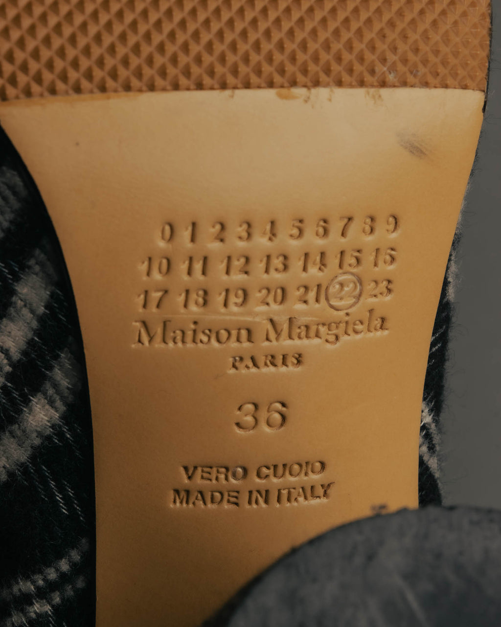 -SPECIAL- "Maison Margiela"2015's Tabi striped fabric ankle boots
