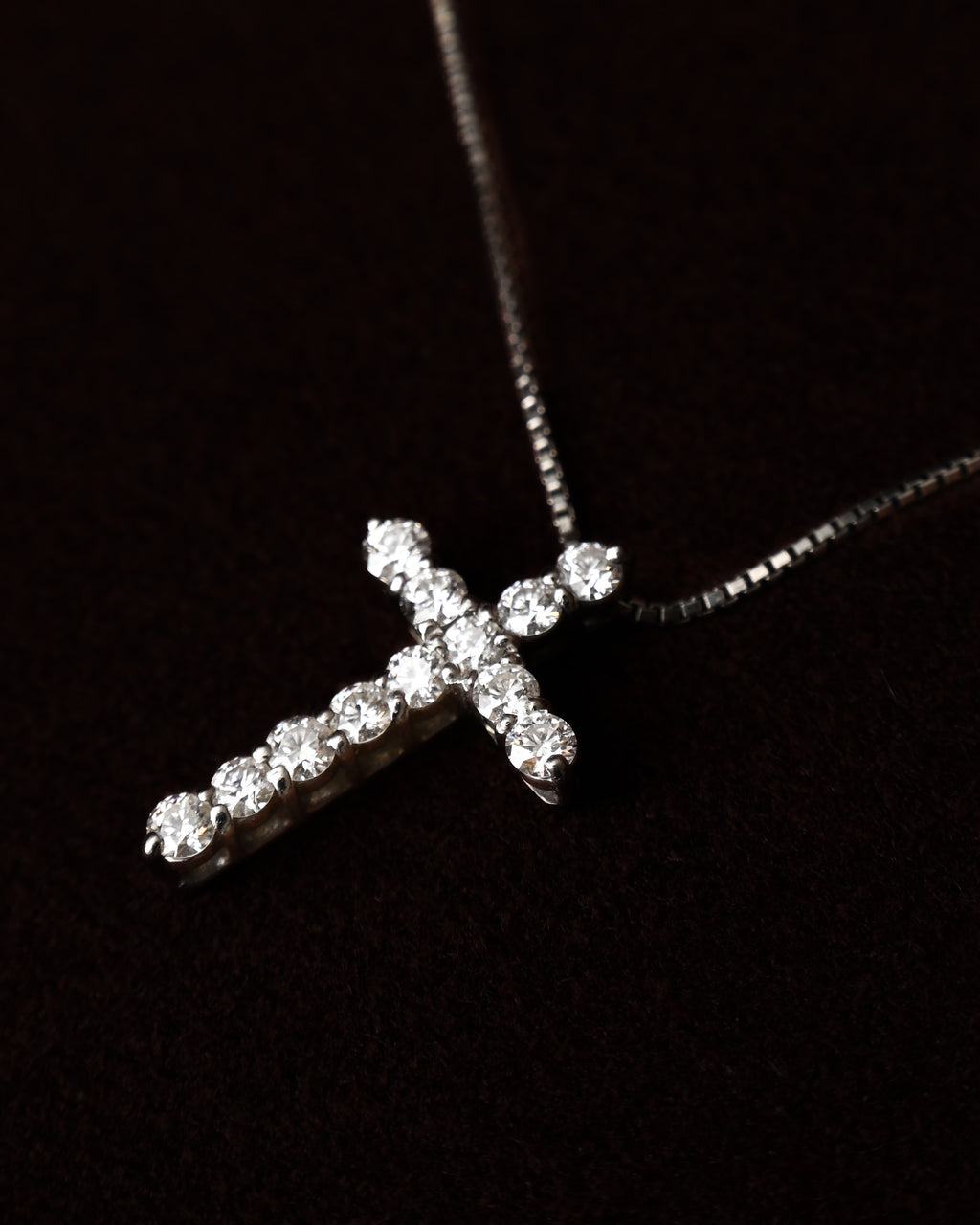 Pre-Loved/ Diamond(0.50ct) Cross Top Platinum Necklace