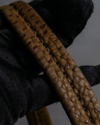 "PRADA" Hook hardware design ostrich leather shoulder bag