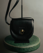 “Gianfranco Lotti” 90’s-00’s Black leather turn lock shoulder bag