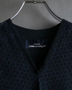 "tricot COMME des GARCONS" 96SS eyelet lace design patterned fabric switching vest