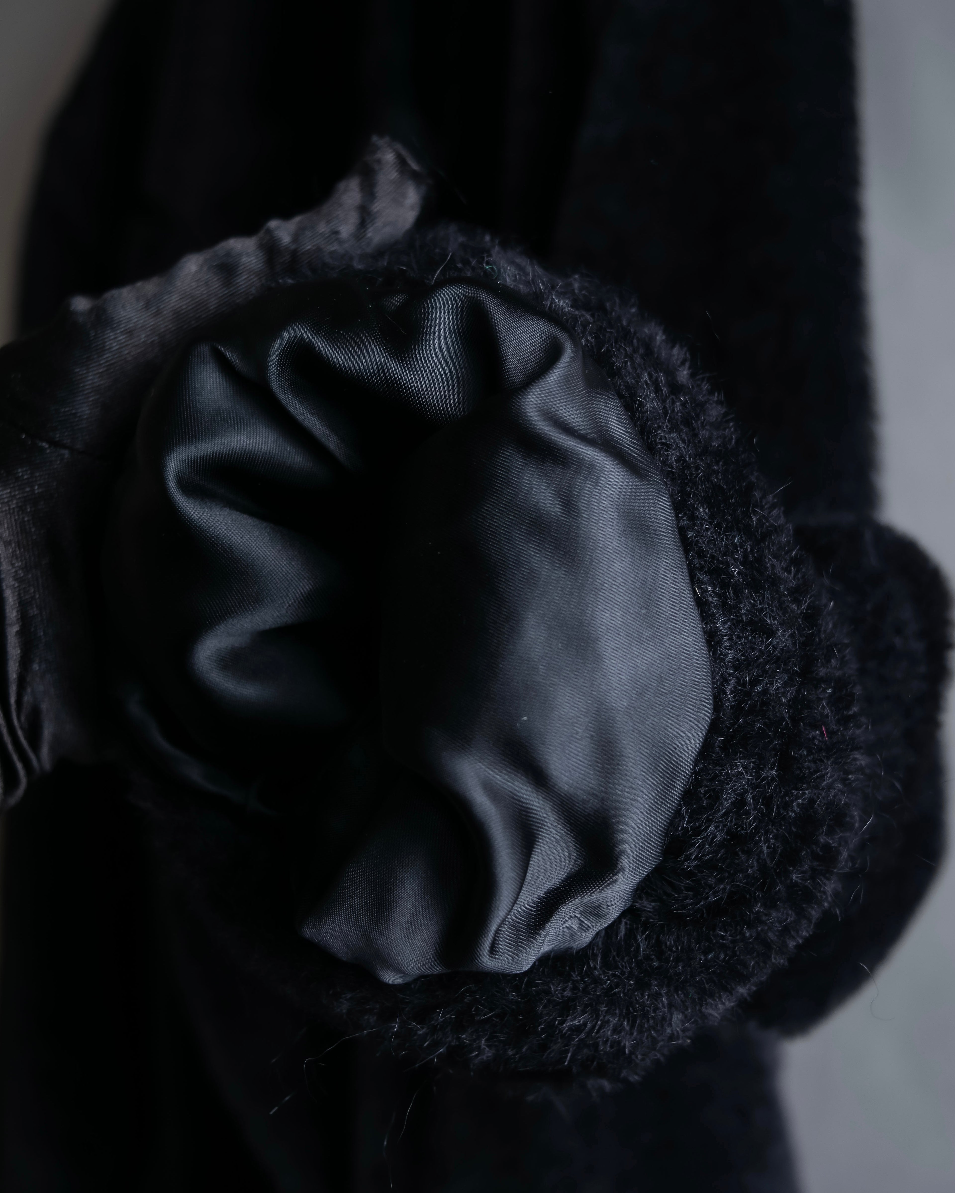 "GUCCI" 80's Gold button design brushed wool long chester coat