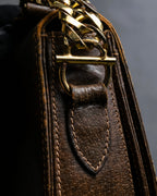 "GUCCI" Vintage horsebit motif leather shoulder bag